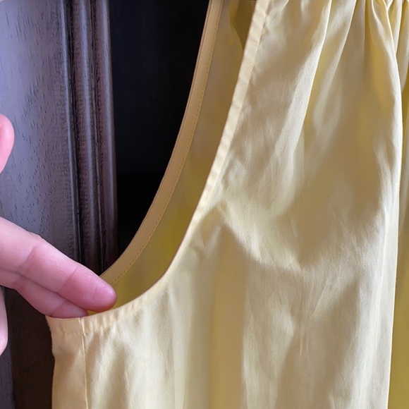 J.Crew Yellow Poplin Tie Neck Top Size 00P - Picture 5 of 7